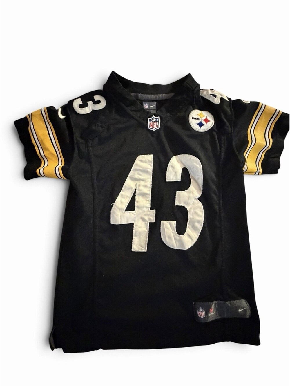 Nike Pittsburgh Steelers Troy Polamalu #43 On-Field NFL Jersey Black Boys S